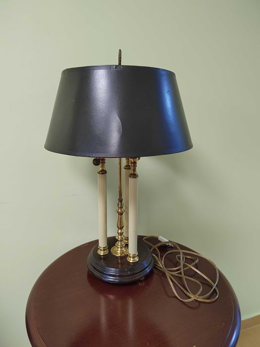 Бутикови лампи настолни ретро месинг, стъкло, порцелан