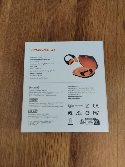 Truefree O2 безжични слушалки (Open-Ear, Bluetooth 5.3) – като нови
