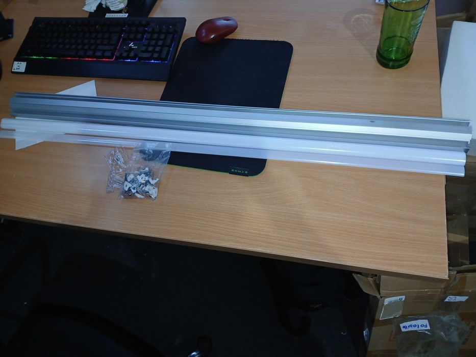 Set 10 profile aluminiu pentru lumini LED, 100 cm, alb argintiu