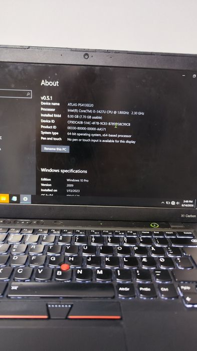 Lenovo ThinkPad X1 Carbon i5-3427U 8GB RAM 120GB SSD tastatura defecta