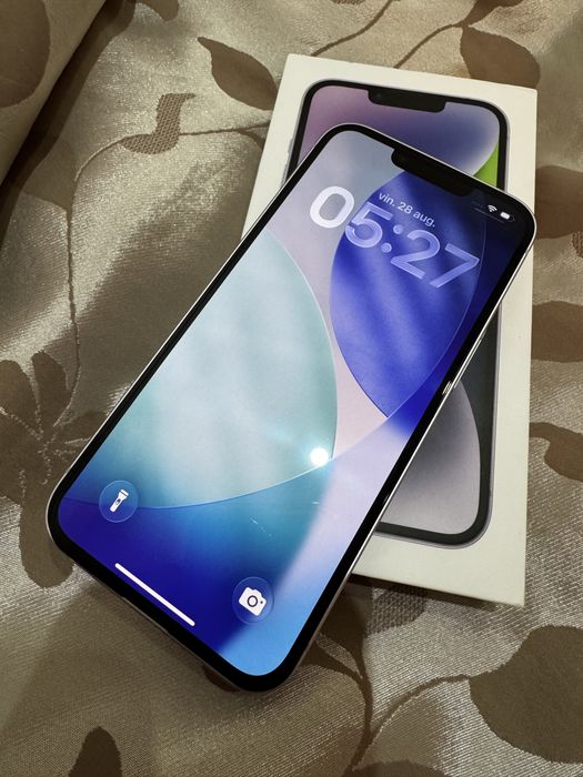 iPhone 14 Purple 128GB - Liber de rețea | Stare impecabilă + Cutie + Cablu