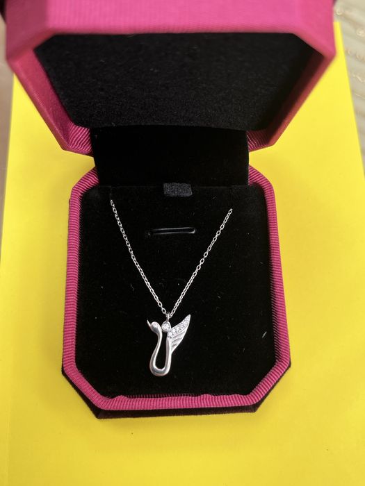 Сребърно колие лебед