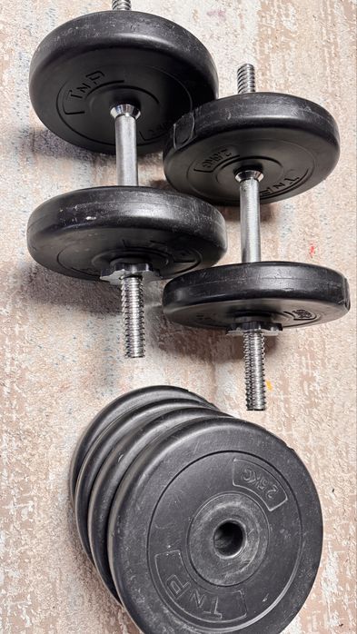 Set gantere reglabile 25 kg - stare buna/ Set gantere fixă 5 Kg