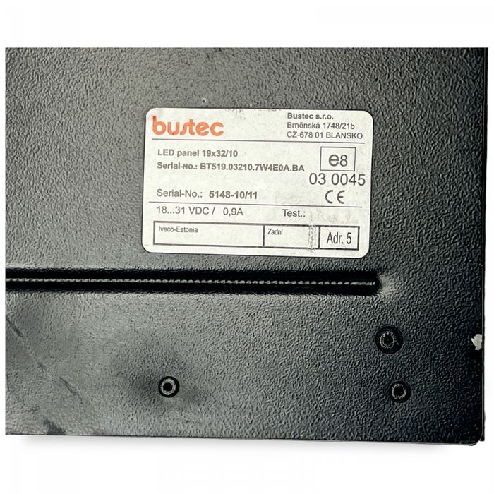 LED19X32/10 Semnul destinației autobuzului, spate IVECO,BUSTEC Arway, Crossway, Crealis, Magelys, Proway, Daily Tourys (2006-) IRISBUS