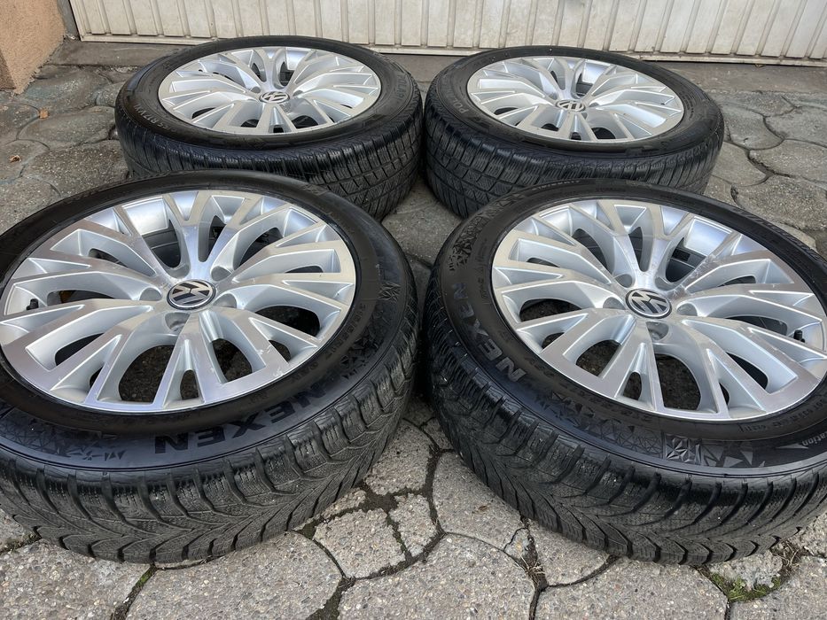 Jante aliaj 5x112mm, anvelope 215/55 R17, VW Passat, Skoda, Seat