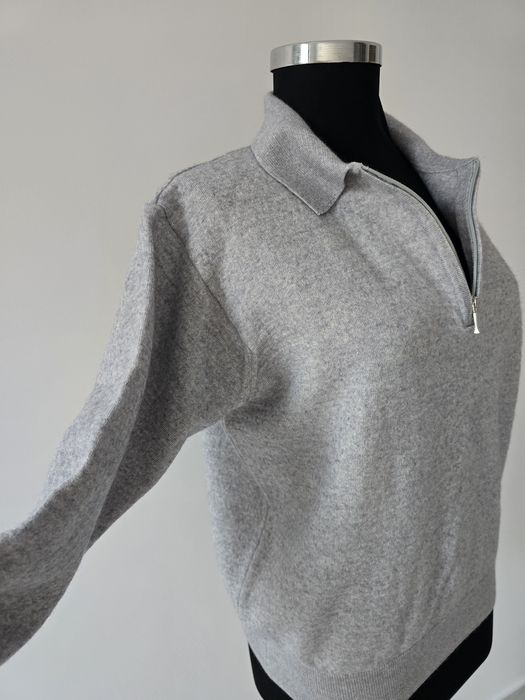 Pulover dama din lana cu fermoar in fata marime 36