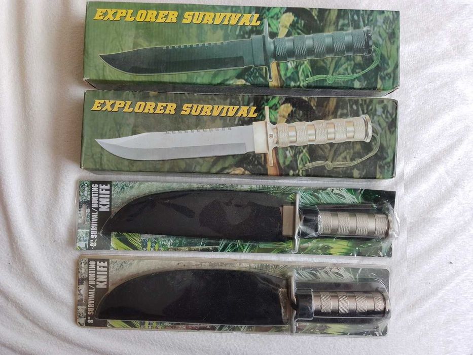 Set de 4 cutite NOI, Rambo replica Survival Vanatoare Camping Drumetie