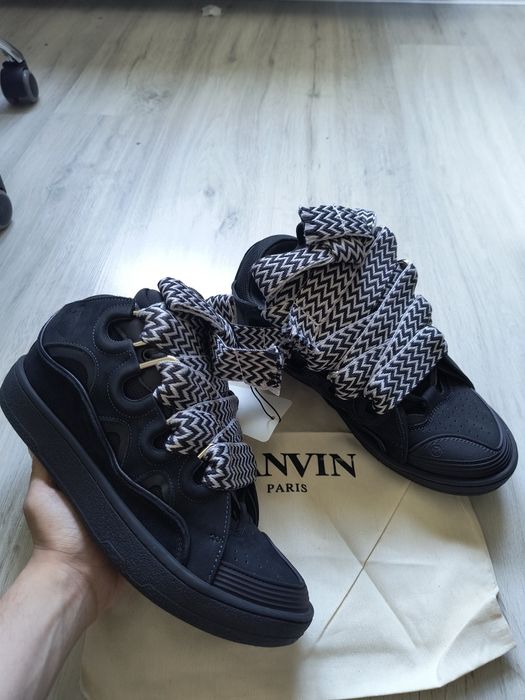 Lanvin curb low negru alb 41