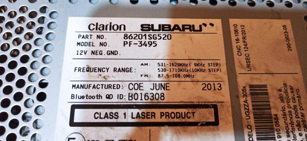 Магнитола Clarion Subaru