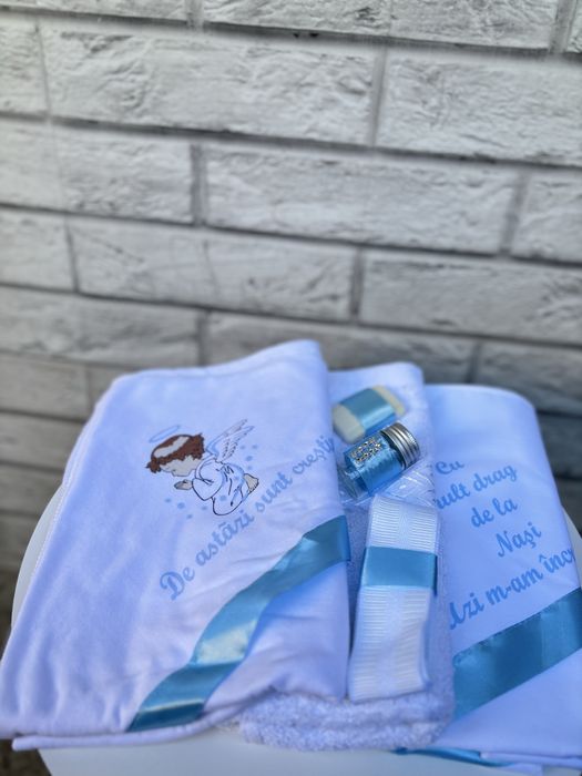 Set trusou pentru botez și lumânare pentru botez lut polimeric/Fimo