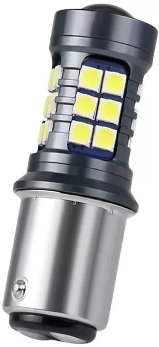 Bec LED 1156 P21W BA15S 27 smd cu lupa lumina alba
