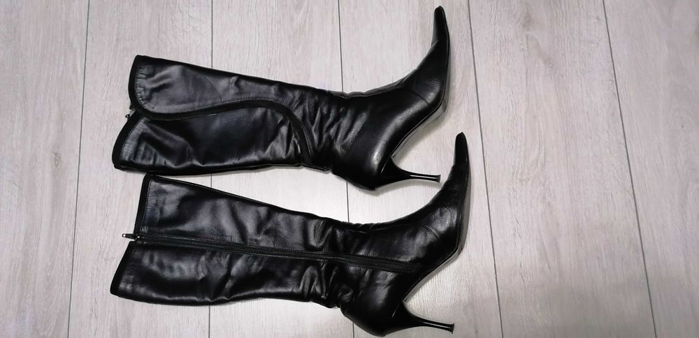 Cisme dama, negre, piele naturala, marime 39