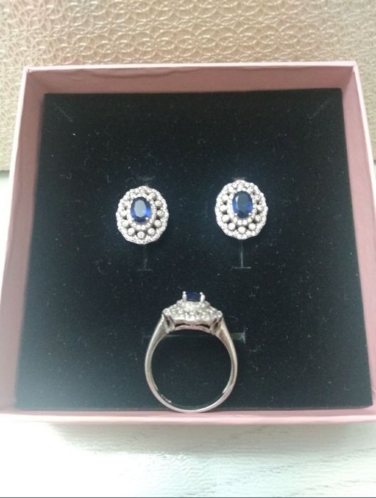 Серьги из серебра, с Сапфирами, Турция.