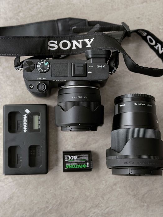Sony A6400 + Sigma 16mm F1.4 + Viltrox 35mm F1.7 + accesorii