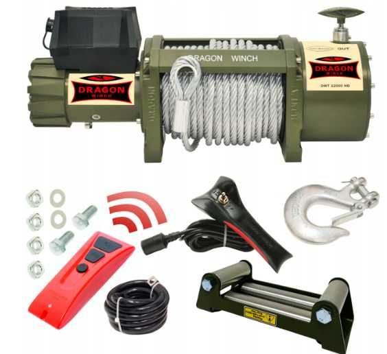 troliu profesional DRAGON WINCH DWT 22000 lbs (trage 9979 kg) la 24 V