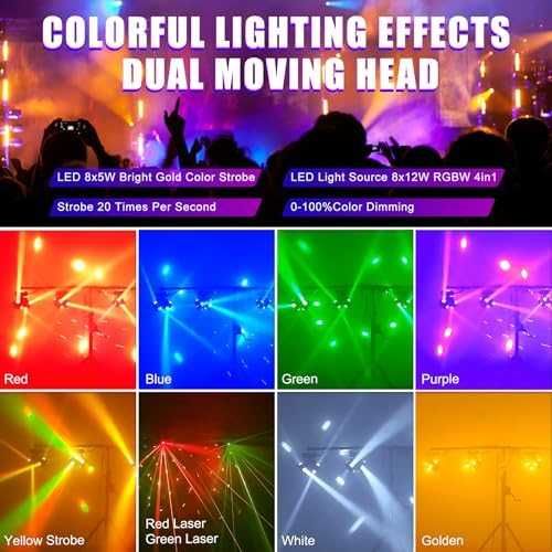 BOSYTRO 120W Stage Lamp, Double Head DJ Light, Disco Light Party Light