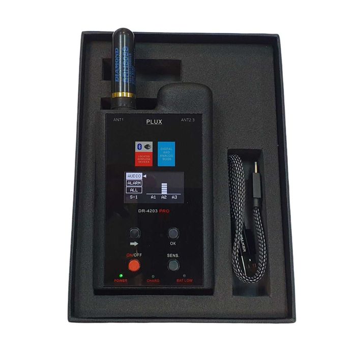 PLUX DR-4203 — профессионал сигнал детектор: Wi-Fi, GSM, GPS аниқлайди