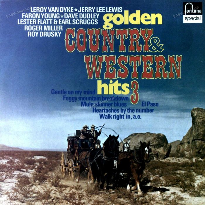 3 Discuri  Vinil Golden Country & Western & Rock Stare ca nou