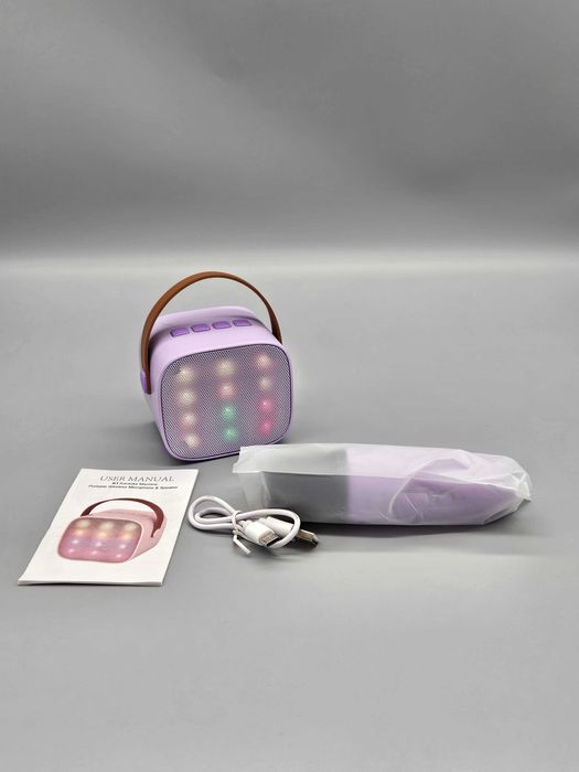 Преносима караоке система с безжичен микрофон и LED говорител!ТОП цена