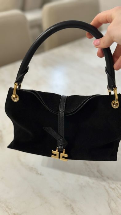 elisabetta franchi icon suede black чанта