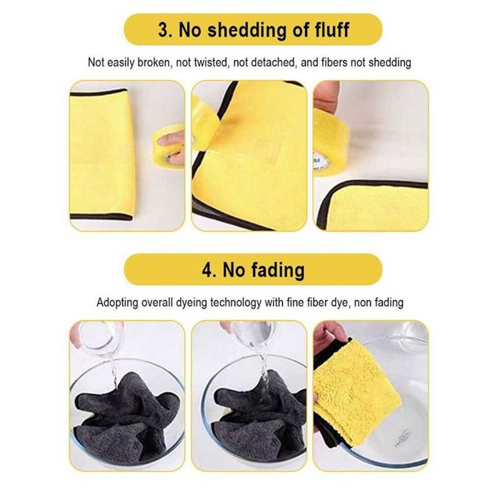 Професионална Двустранна Микрофибърна Кърпа за Подсушаване и Полиране, 60 х 30 см