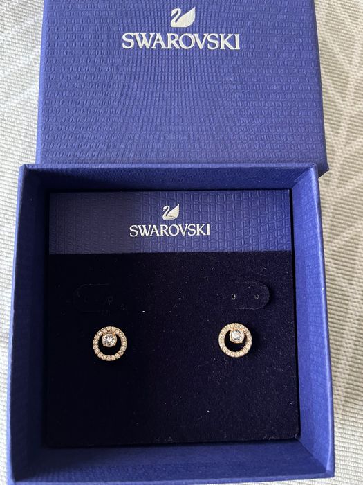 Обеци Swarovski rose gold