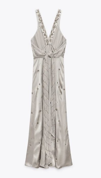 Rochie satinata cu margele Zara limited edition