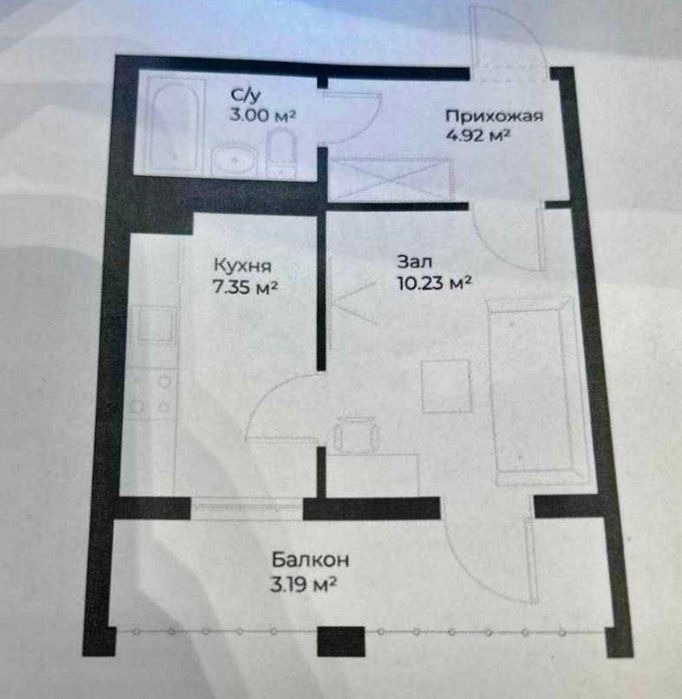 1-Комнатная квартира ЖК Ассалом Сохил 30кв.м. много вариантов