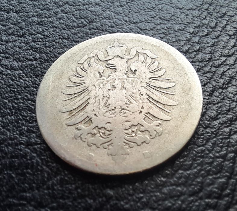 Стара монета 10 пфенига 1876 г. буква В -Германия-150 годишна  !