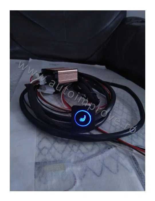 Incalzire scaune auto carbon PUSH RGB patrat