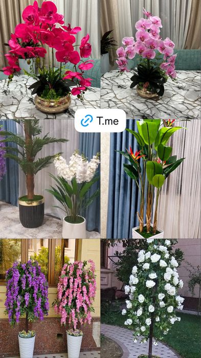 Искусственные цветы доя декора и для офиса