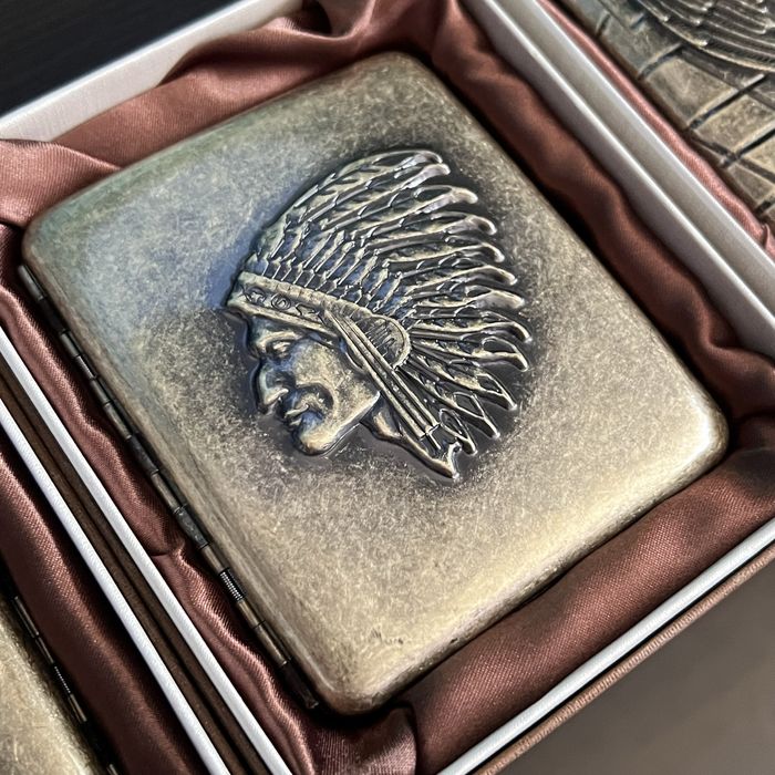 винтидж ретро табакера за цигари 85mm King Sizeх неръждаема стомана