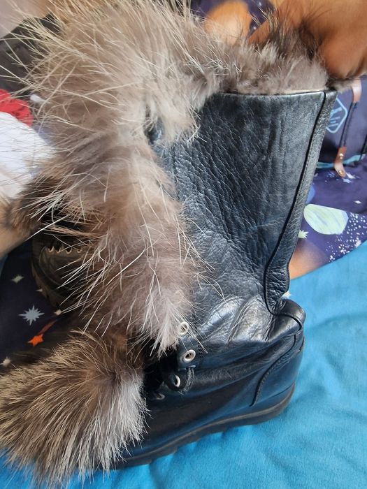 Обувки с лисица естествена кожа