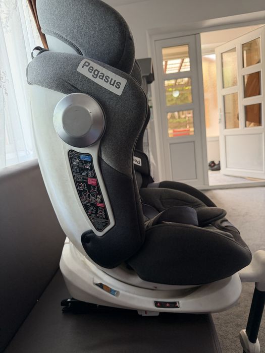 Scaun auto, Pegasus, Isofix, rotativ 360 grade, Light & Dark Grey