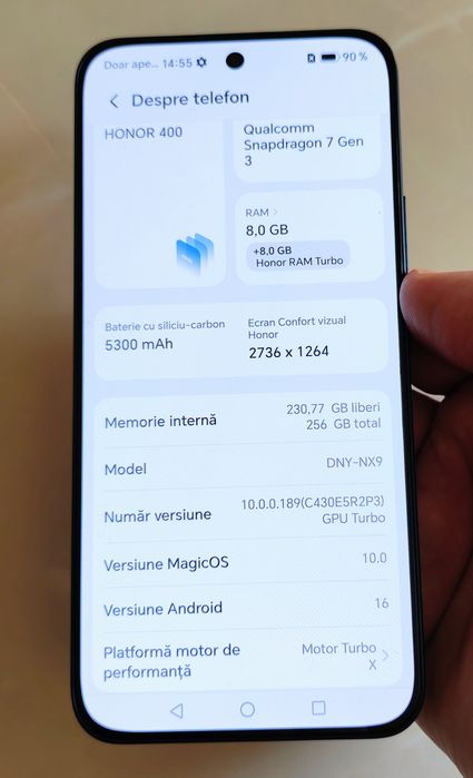 HONOR 400 5G Midnight Black 8/256 GB impecabil !