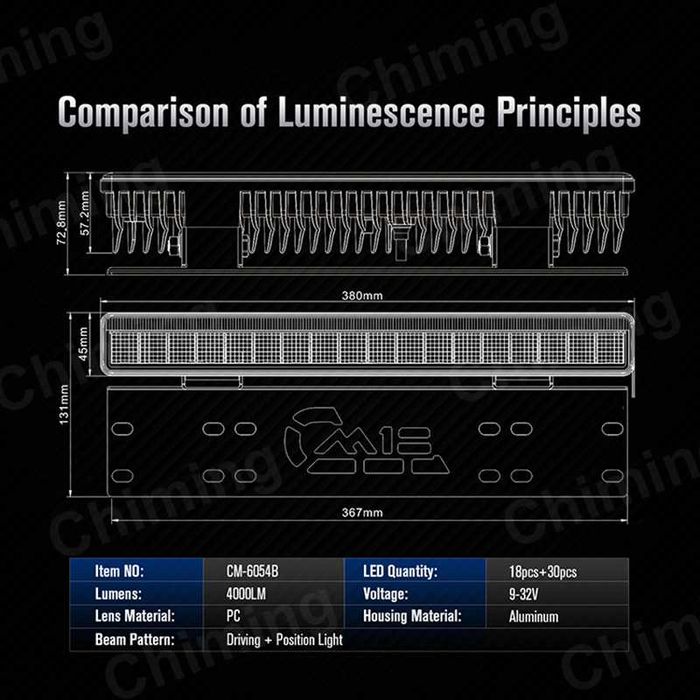 LED бар със стойка за номер комбиниран с бял габарит – T238