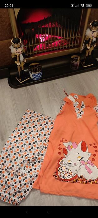 Set pijama nouă corai, bumbac 100%, mărimea 40-L
