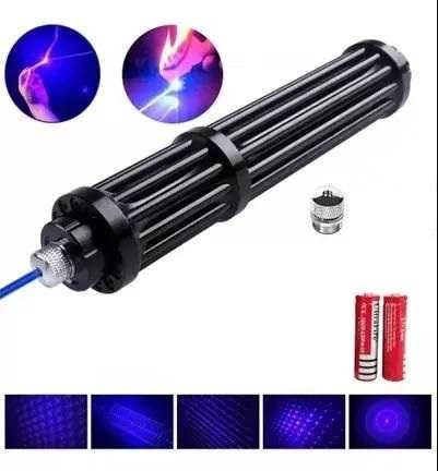 Най-Мощният Син Лазер 50000mW Пали Клечка Гори Балон 2х18650 21СМ 20КМ