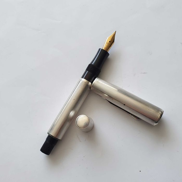 Сребърни химикалка и писалка със златен писец 14к Warranted