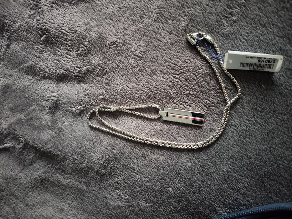 Tommy Hilfiger set lanț cu pandantiv bărbătesc din otel inoxidabil 58 cm nou original