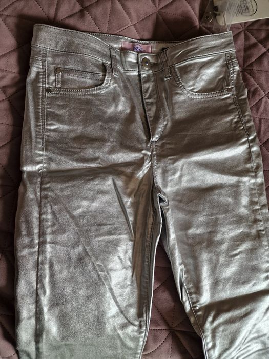 Сребристи skinny дънки BSB