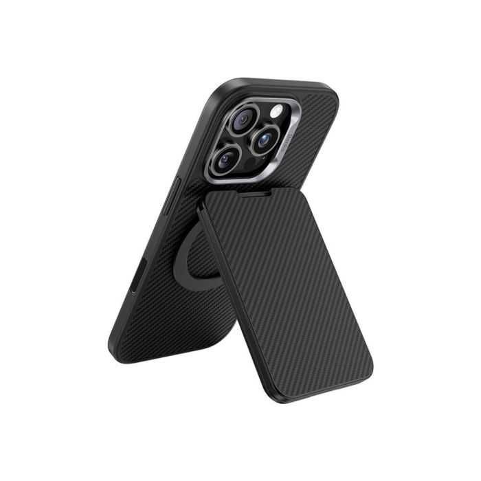 Карбонов wallet за iPhone с MagSafe - Benks ArmorGo Kevlar 600D Magnetic Wallet Stand Case