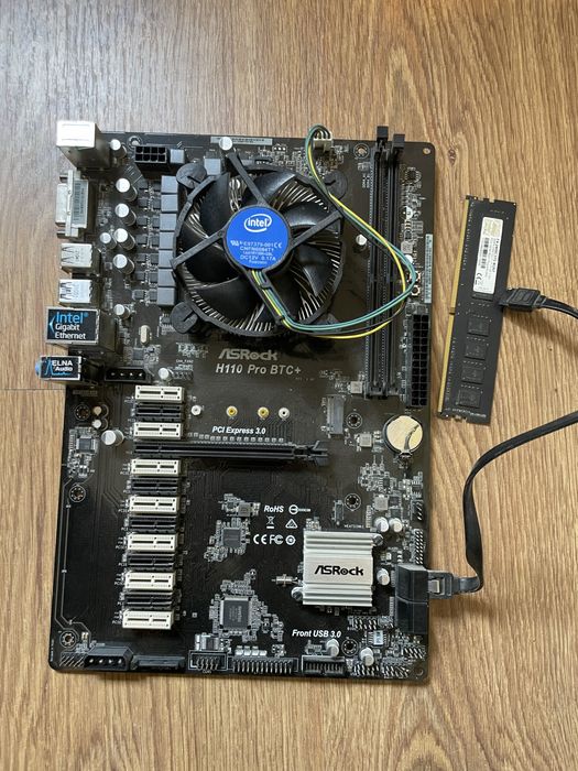 Placă de baza asrock h110 pro btc cu m2 Celeron G4440 Memorie RAM: 4 GB DDR4 bonus hard 500 gb