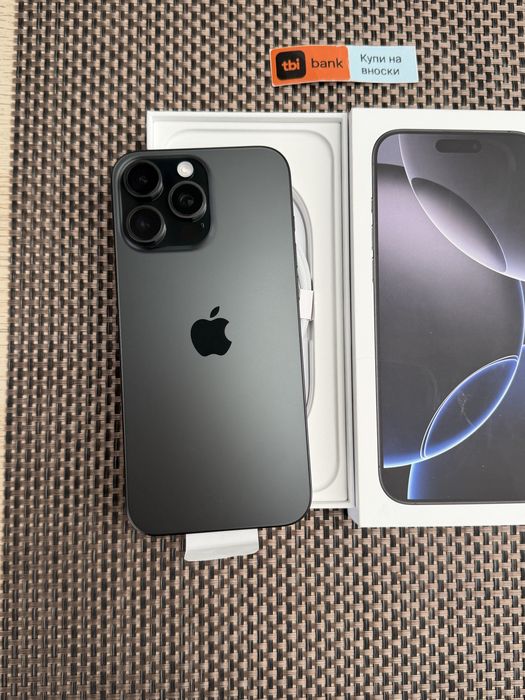 512•100%*iPhone 16 Pro max*ЛИЗИНГ 80лв/м Black айфон 16 про макс черен