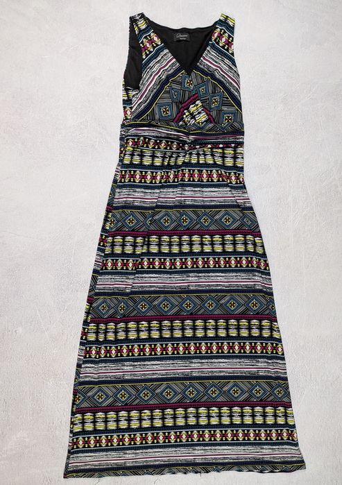 Rochie Maxi Yessica Aztec Multicolor Talie Elastică M/L