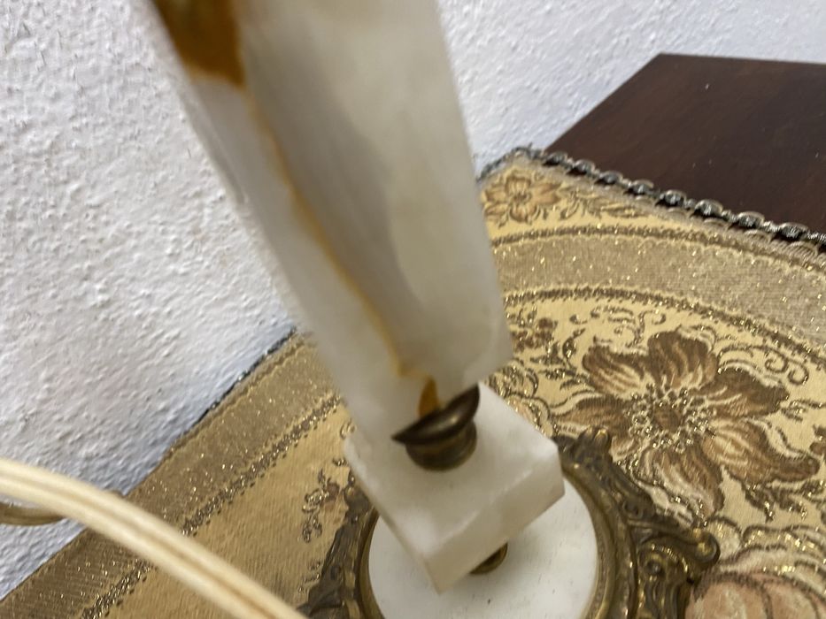 Стара френска лампа с месинг и оникс