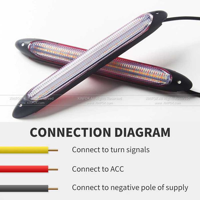 Дневни светлини №3574-2 LED 2бр. DRL с бягащ мигач -23.5см.