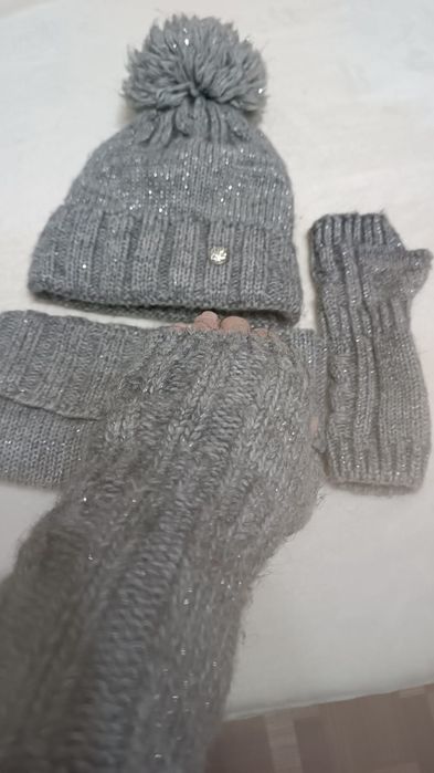 Комплект шапка шарф перчатки