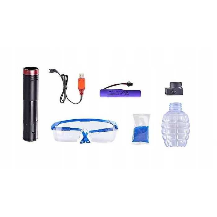 Pusca automata cu mingi gel, electrica, alb/rosu/negru, nouă