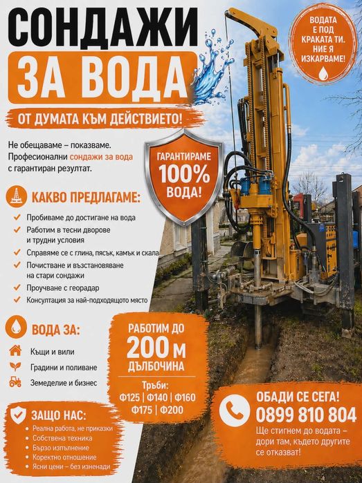 Сондажи за вода и проучване с георадар